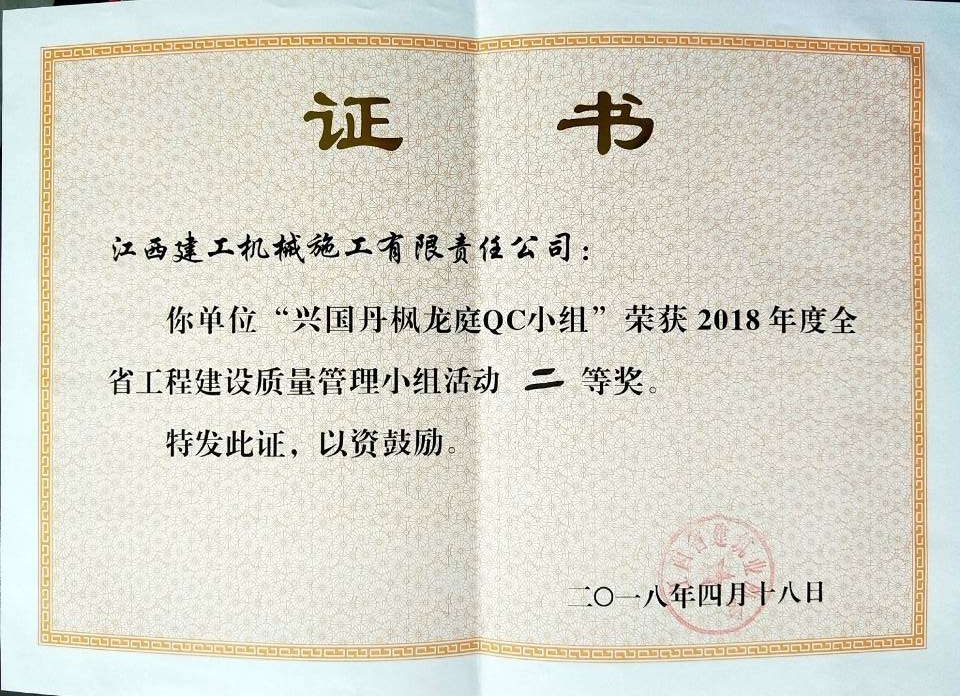 興國(guó)丹楓龍庭QC小組二等獎(jiǎng)